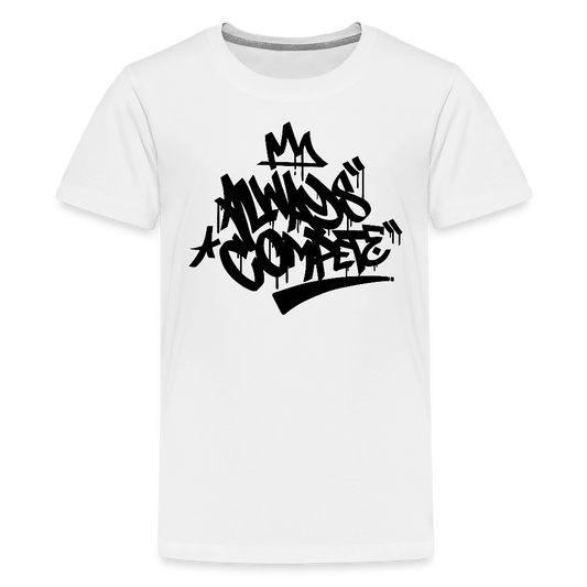 ‘Always Compete’ Graffiti Kids Premium T-Shirt - white
