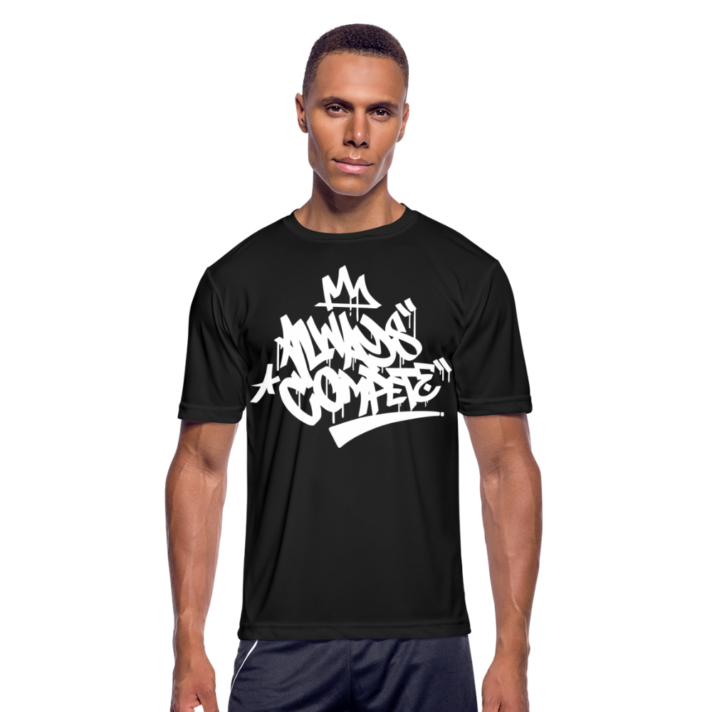 ‘Always Compete’ Graffiti Premium Adult T-Shirt Dri Fit - black