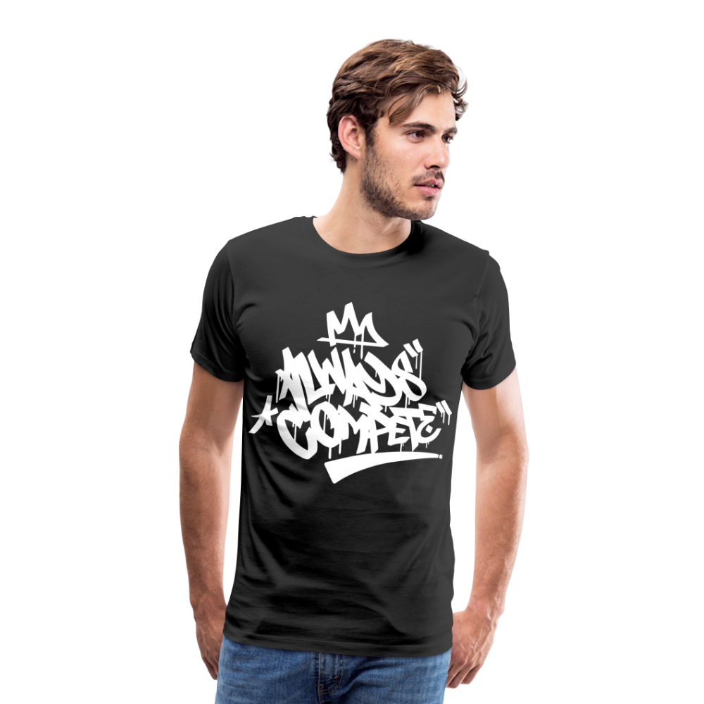 W1 Always Compete Graffiti Premium Adult T-Shirt - black