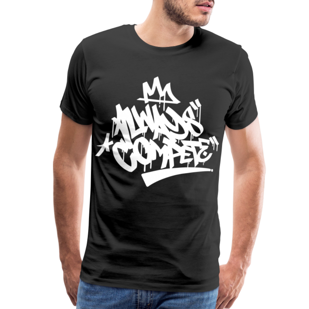 W1 Always Compete Graffiti Premium Adult T-Shirt - black