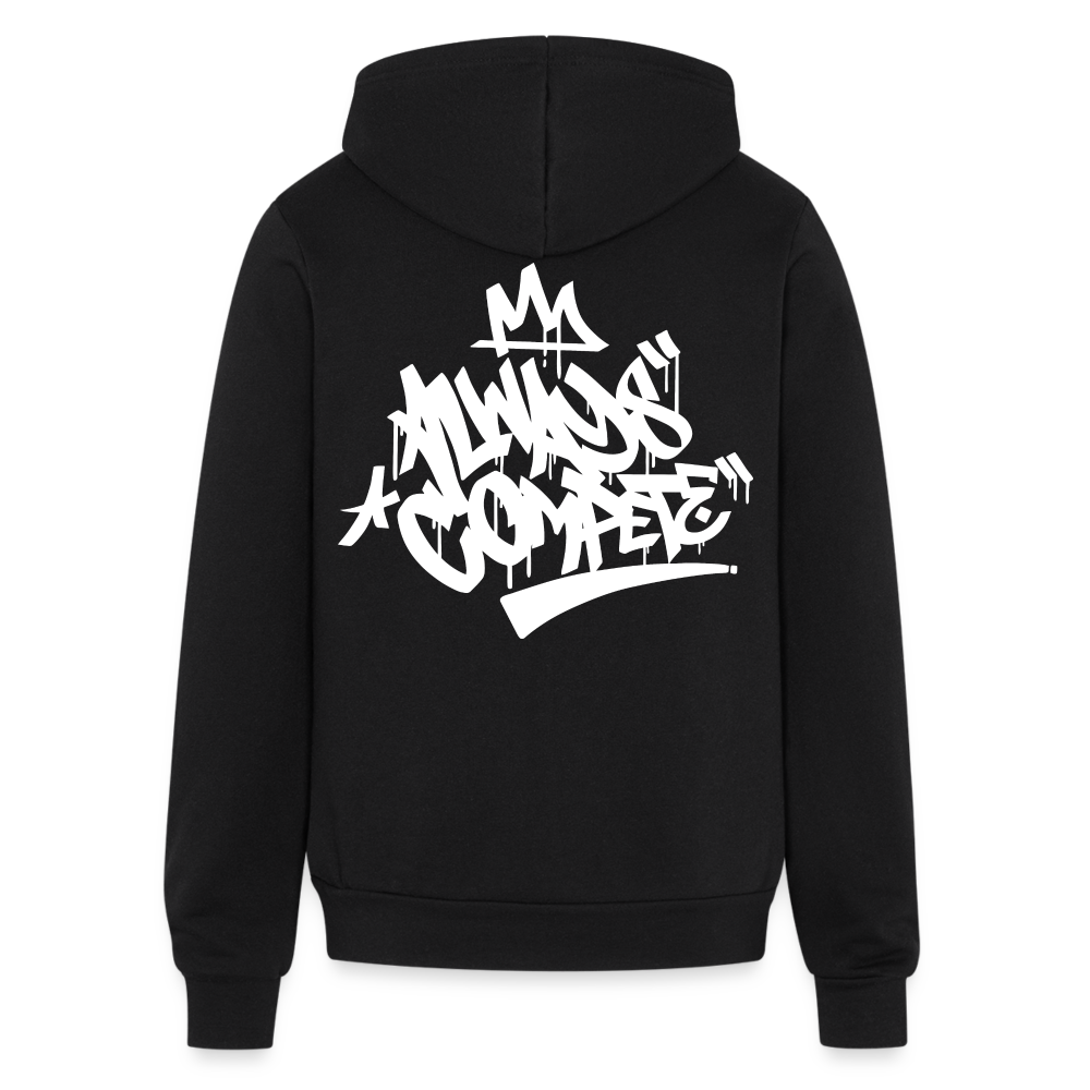 ‘Always Compete’ Graffiti Full Zip Hoodie - black