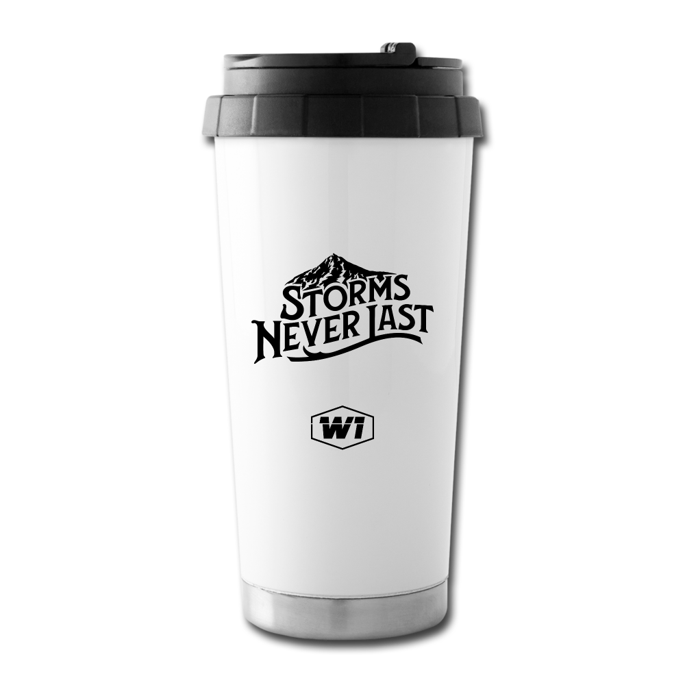 'Storms Never Last' Travel Mug - white
