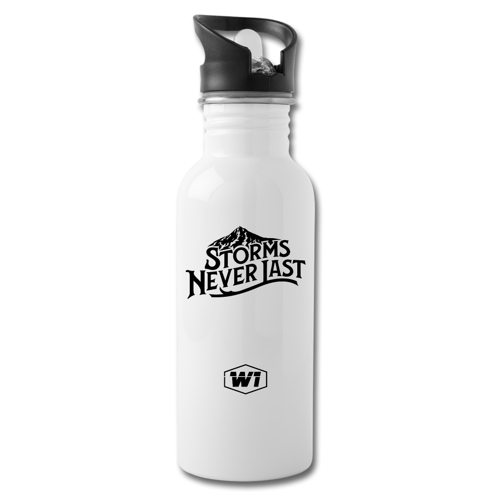 'Storms Never Last / Mt. Hood' Water Bottle - white