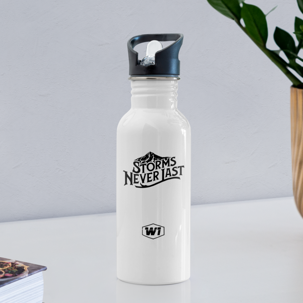 'Storms Never Last / Mt. Hood' Water Bottle - white