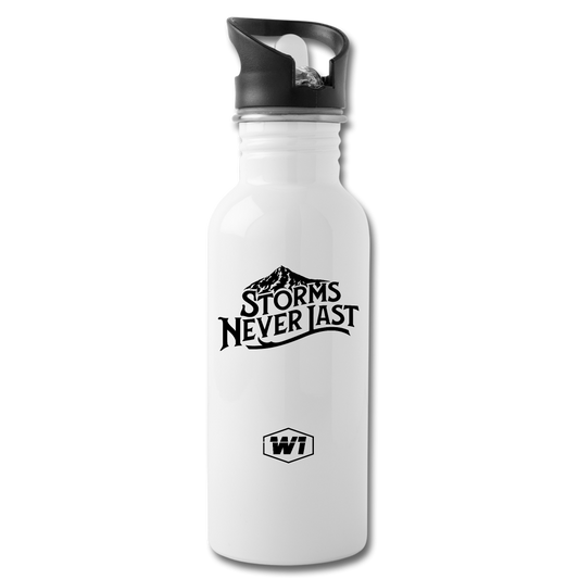 'Storms Never Last / Mt. Hood' Water Bottle - white