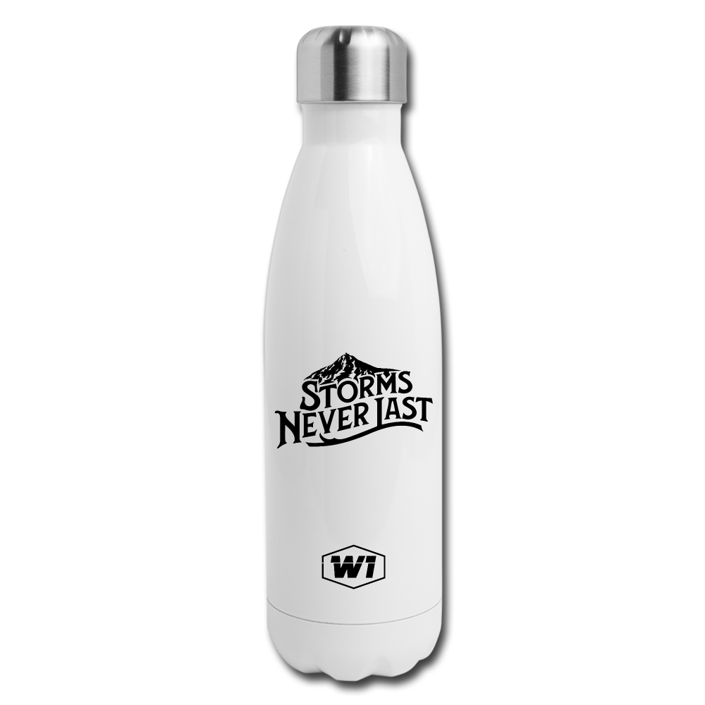'Storms Never Last / Mt. Hood' Insulated Stainless Steel Water Bottle - white