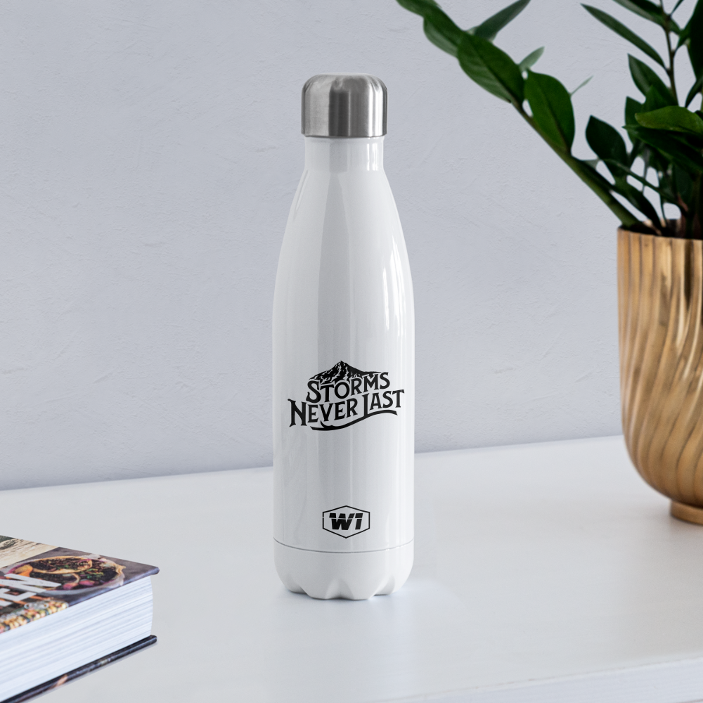 'Storms Never Last / Mt. Hood' Insulated Stainless Steel Water Bottle - white